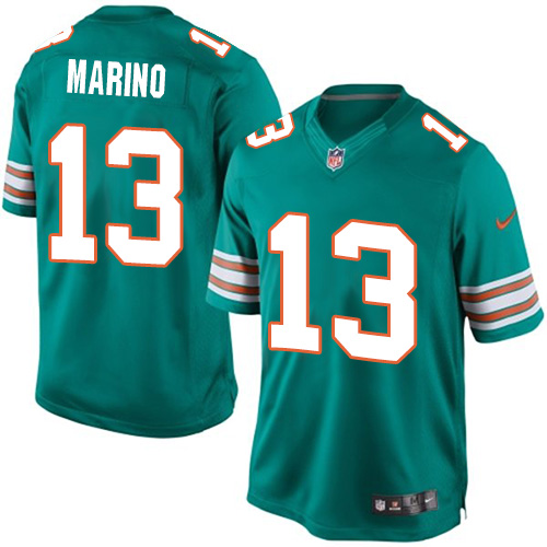 Youth Limited Dan Marino Nike Jersey Aqua Green Alternate - #13 NFL Miami Dolphins